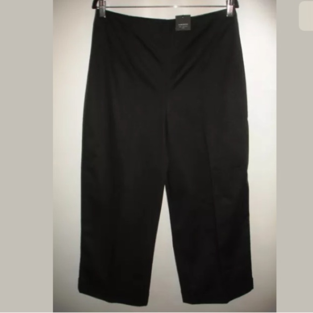 Club Monaco Black Stretch Cotton Wide Capri Pants Size 12